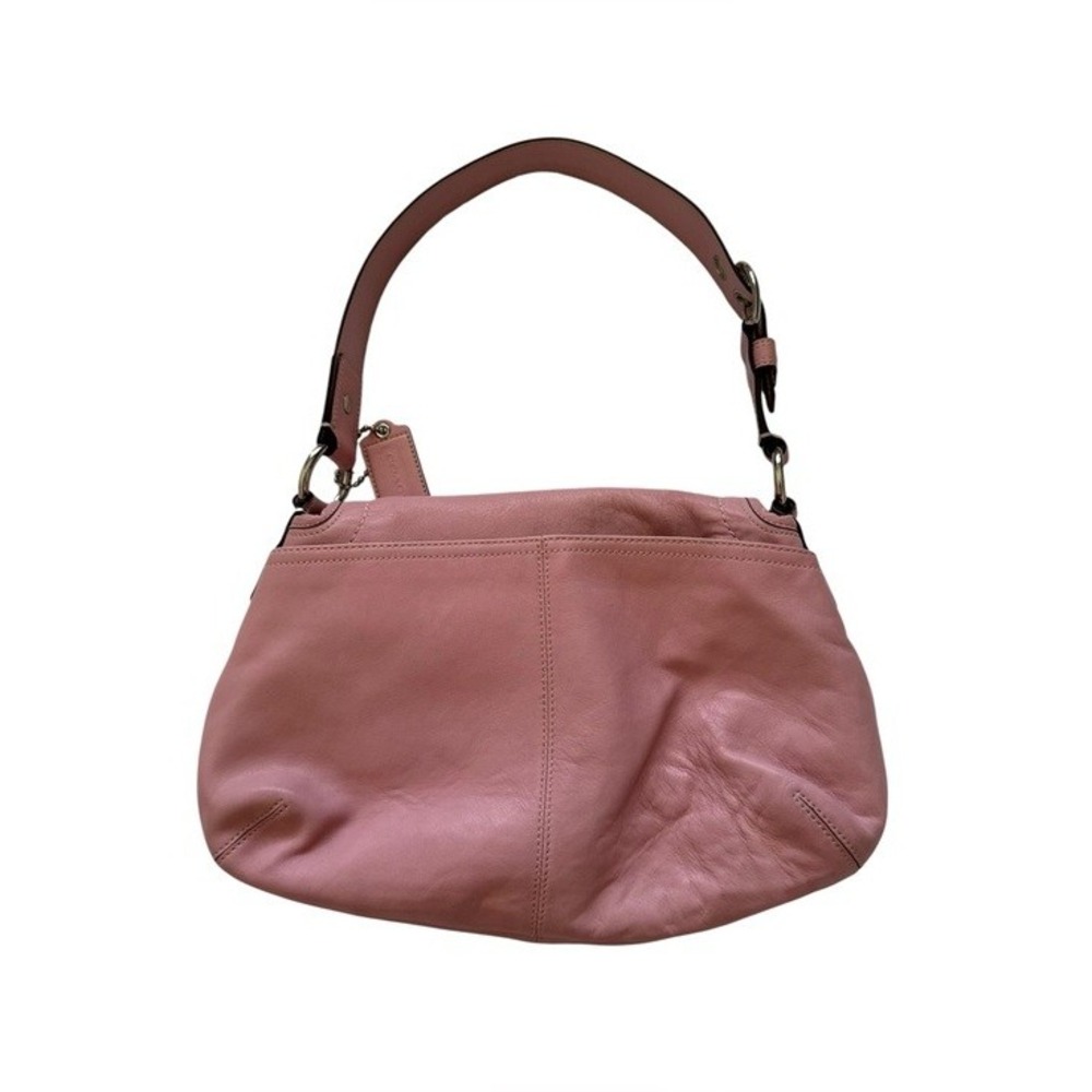 Coach Baby Pink Y2K Soho Pleated Flap Shoulder Bag Silver Hardware - Picture 8 of 15